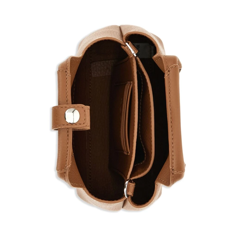 Hogan Kameelbruine Leren Handtas met Logo Brown Dames