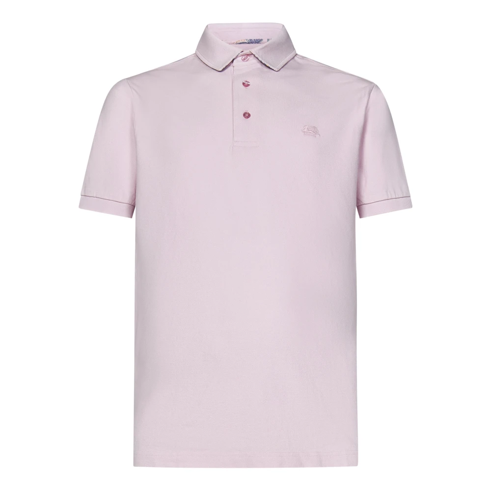 ETRO Roze Poloshirt Elegant Logo Borduurwerk Pink Heren