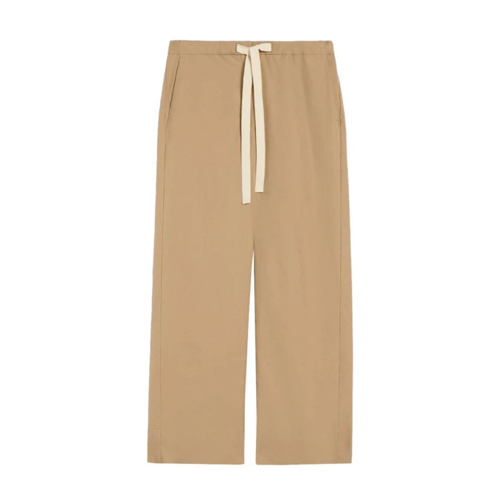 Max Mara Women's Beige Wide Trousers, 2XS, Argento Wide Trousers