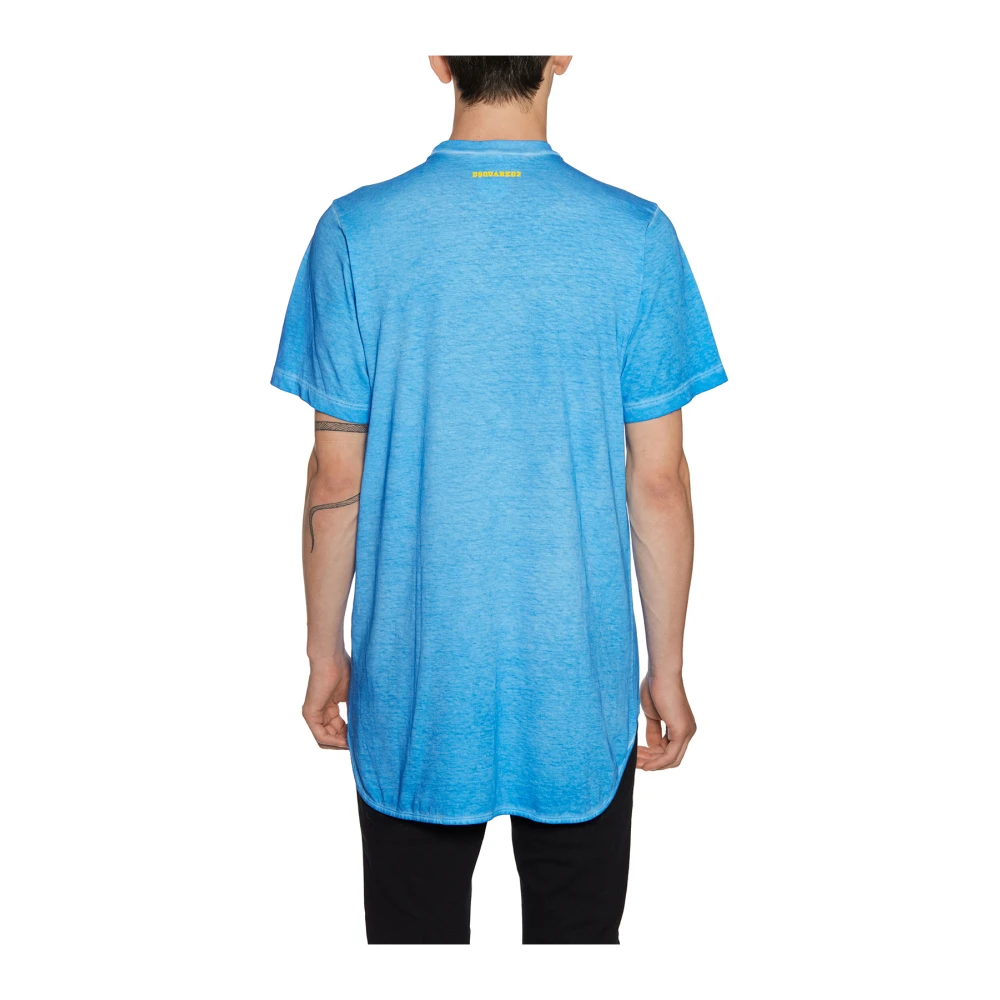 Dsquared2 Katoen Linnen T-Shirt Blue Heren