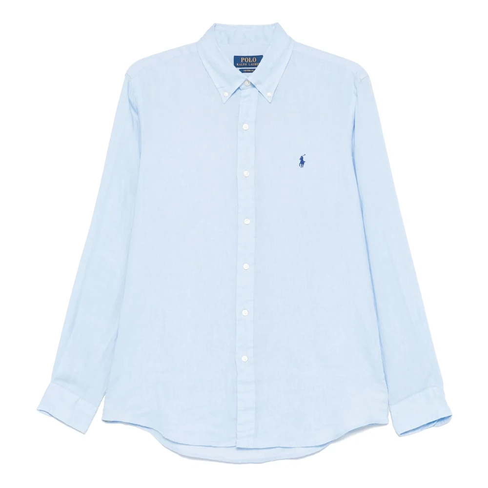 Polo Ralph Lauren Men's Blue Casual Shirts, S, Linen Shirt Button-Down