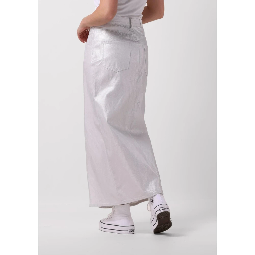 Y.A.S Denim Midi Rok Yassilva Stijl Gray Dames