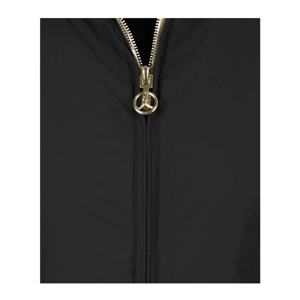 People of Shibuya Zwarte Nylon Rits Vest met Zakken Black Dames