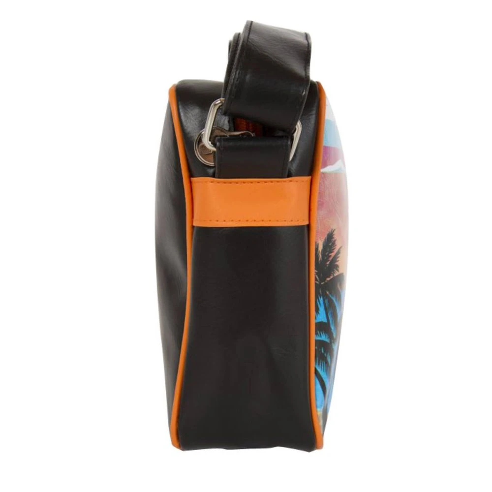 Gola Zwarte Stoffen Schoudertas met Print Multicolor Dames