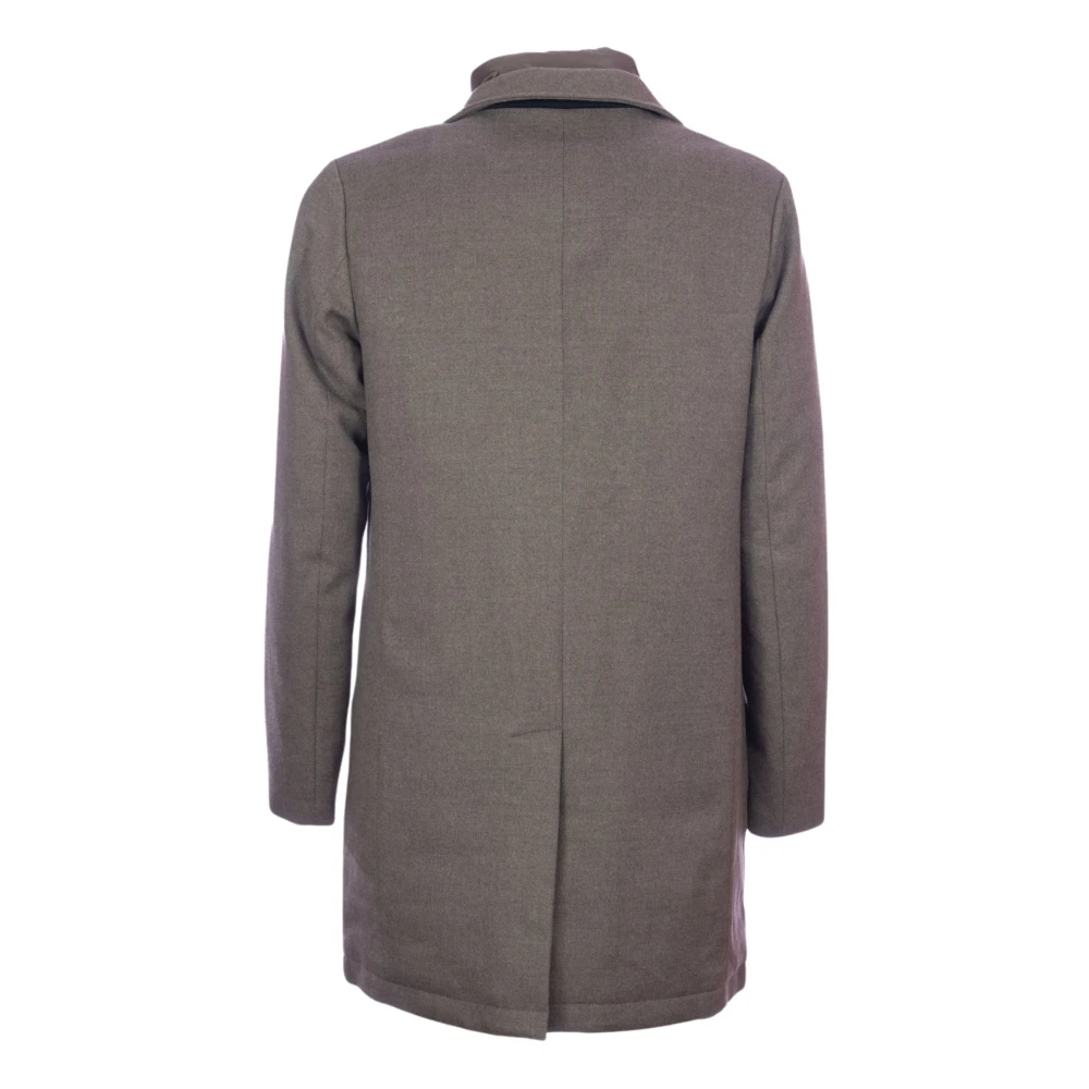 Duno Technische wollen jas met veren vulling Beige Heren