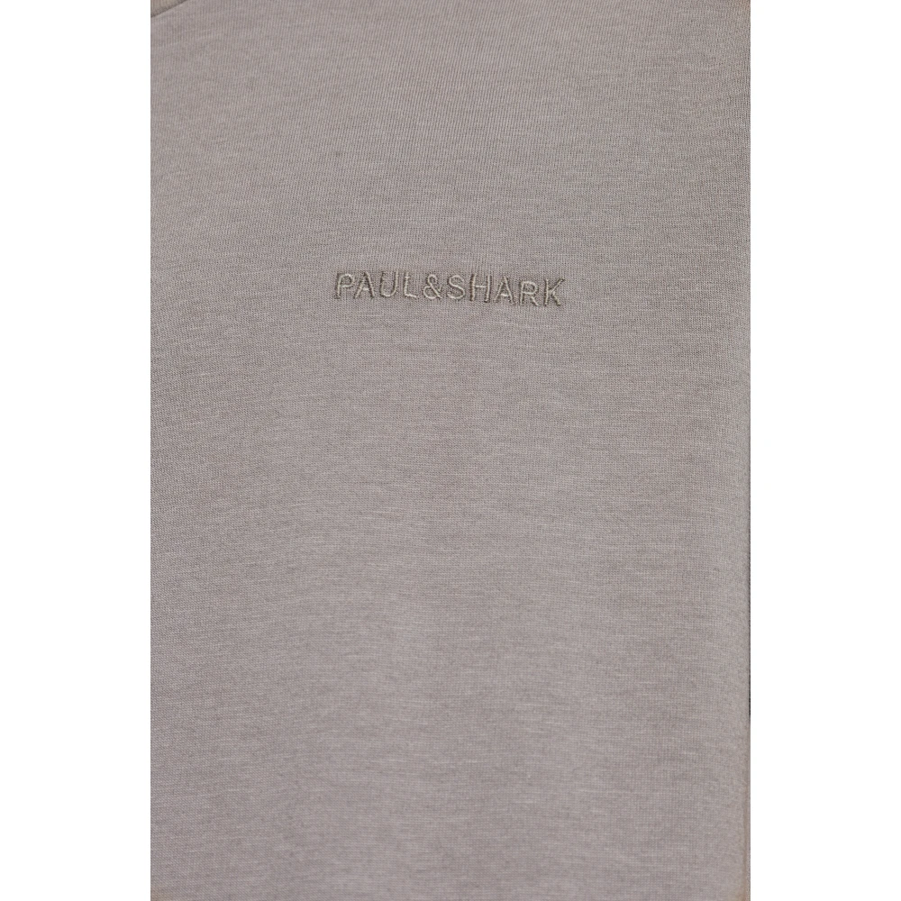 PAUL & SHARK Katoenen T-shirt met geborduurd logo Gray Heren