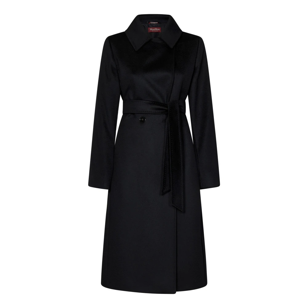 Max Mara Svart Ull Rock i Robe-Stil Black, Dam