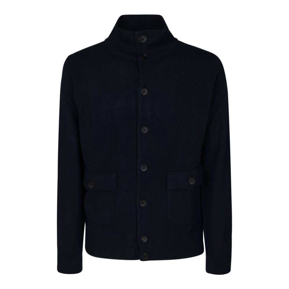 Filippo De Laurentiis Kasjmier Knoopvest Trui Blue Heren