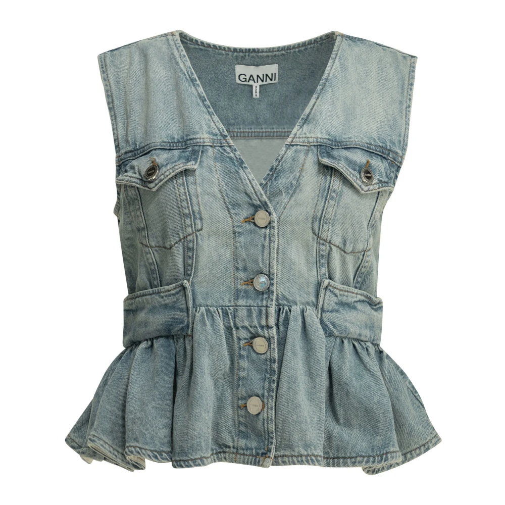 Ganni Donna Blu Giacche, Xs, New,