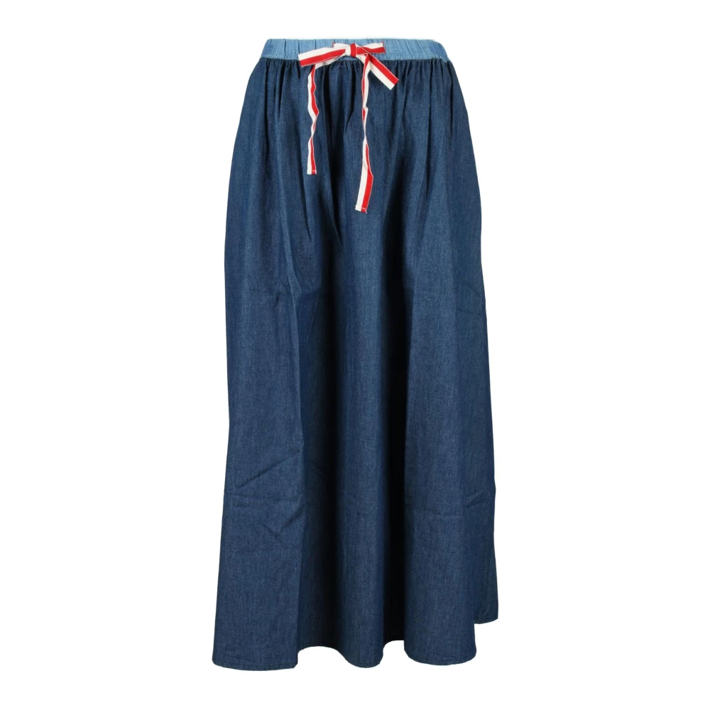 Semicouture Katoenen Casual Gonna Rok Blue Dames