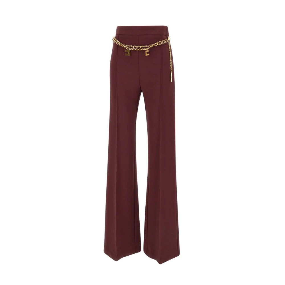 Elisabetta Franchi Bordeaux Palazzo Broek Dagelijks Stijl Red Dames