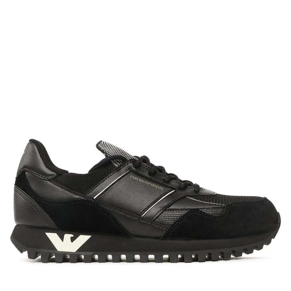 Emporio Armani Black Sneakers, Male, 5 Uk, Trainers