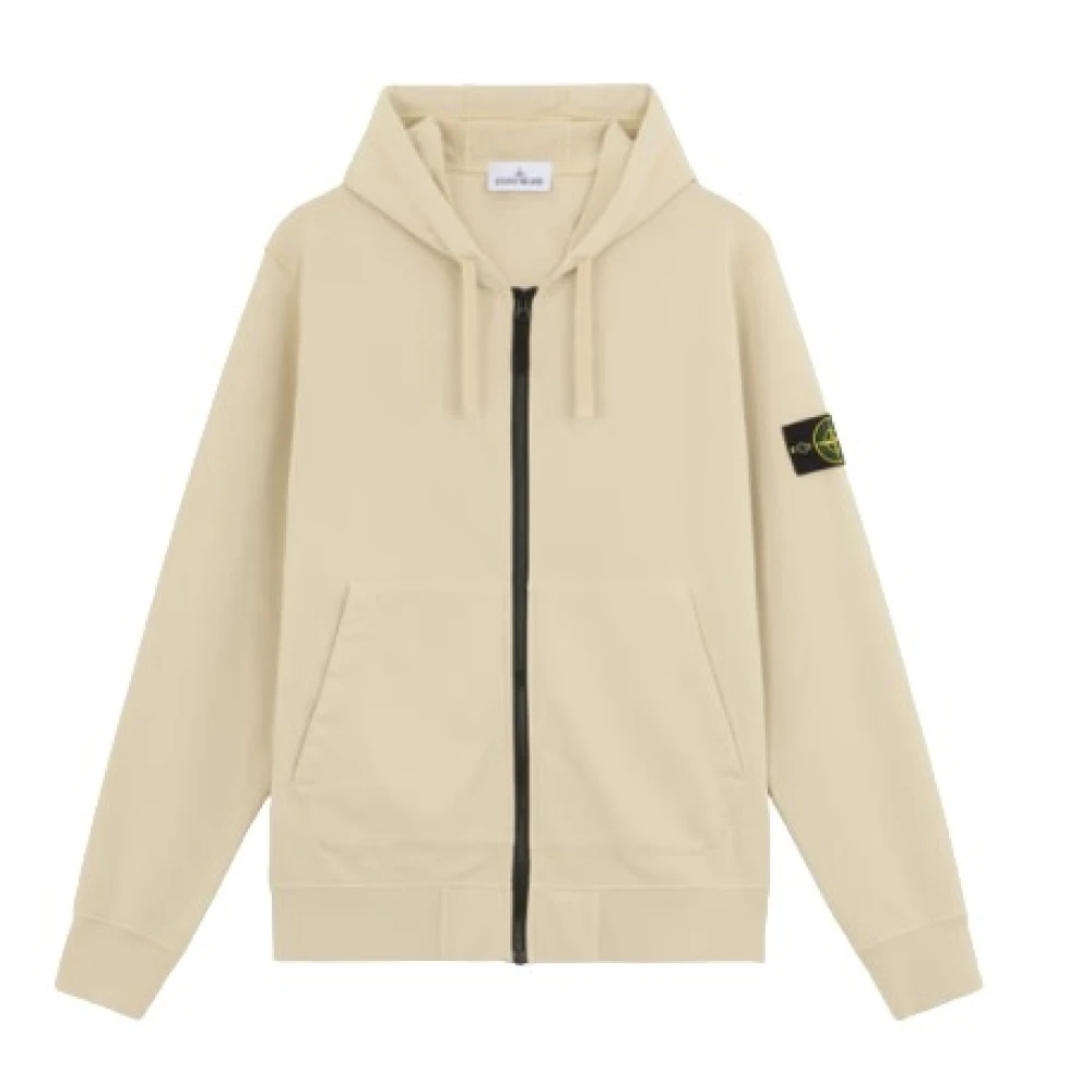 Stone Island Capuchonkatoenen sweatshirt met rits Beige Heren