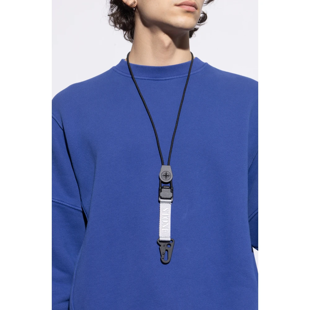 Stone Island Lanyard met logo Gray Heren