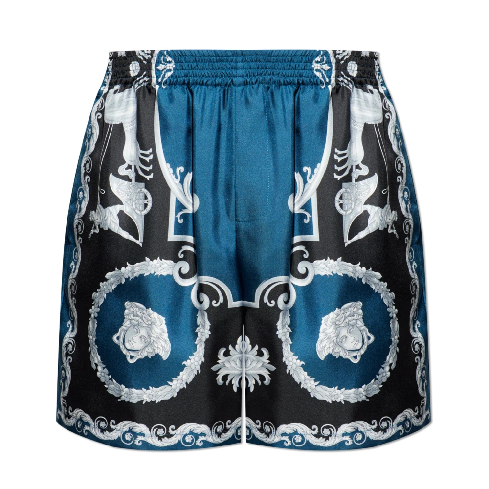 Versace Herr Blå Shorts 2XL, Silk Shorts
