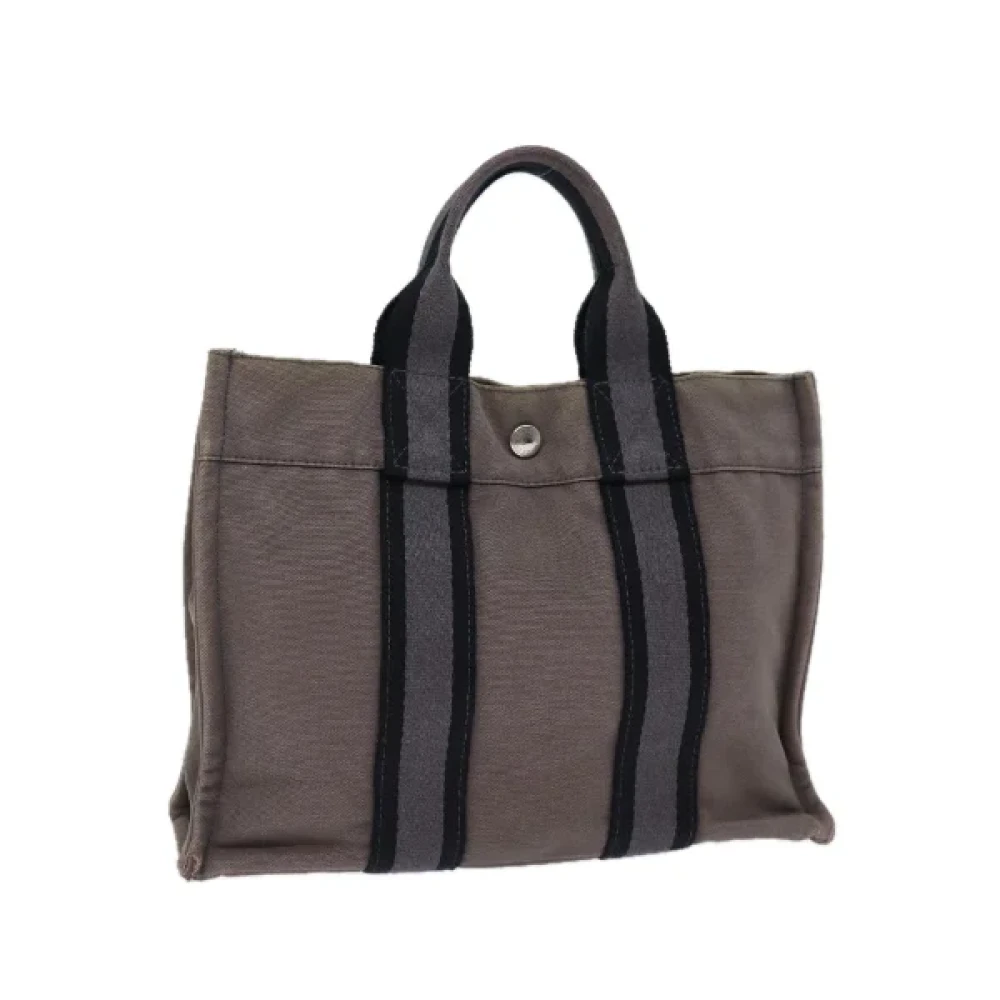 Hermès Vintage Pre-owned Cotton handbags Gray Dames