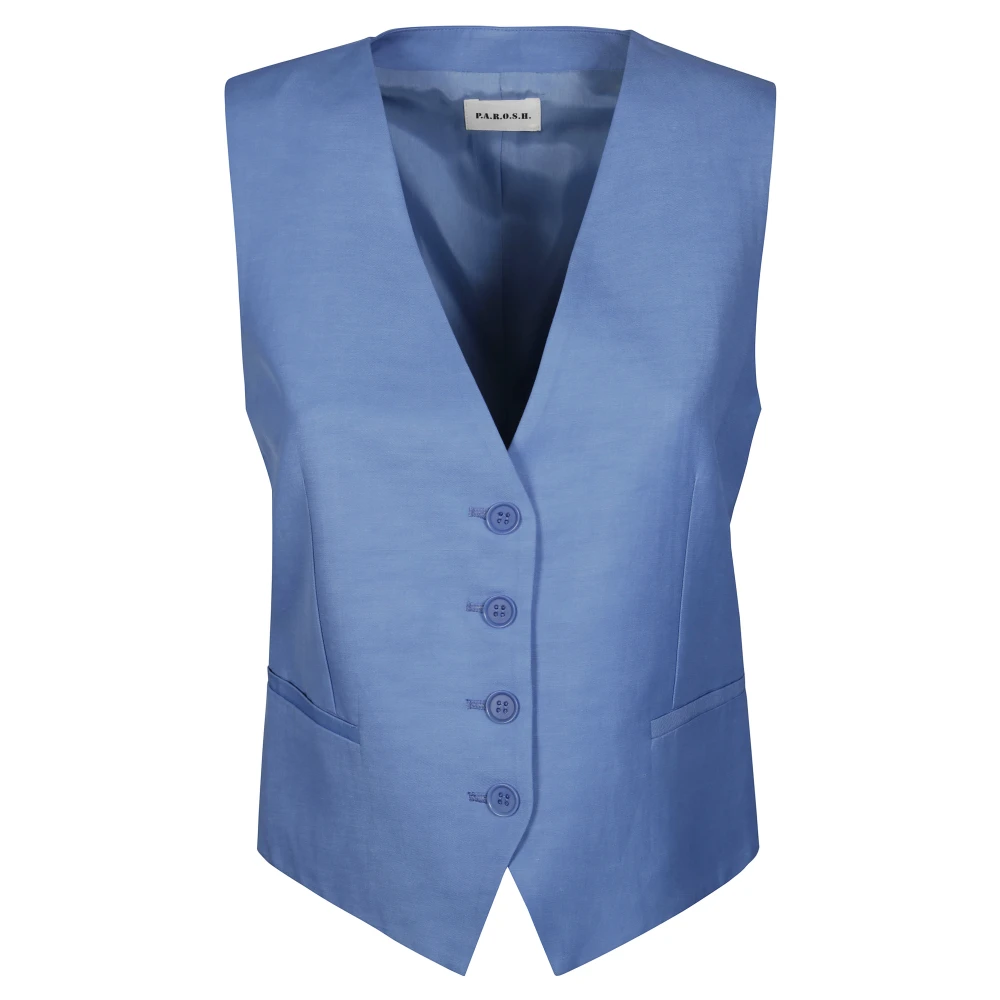 P.a.r.o.s.h. Stijlvolle Gilet voor een Moderne Look Blue Dames