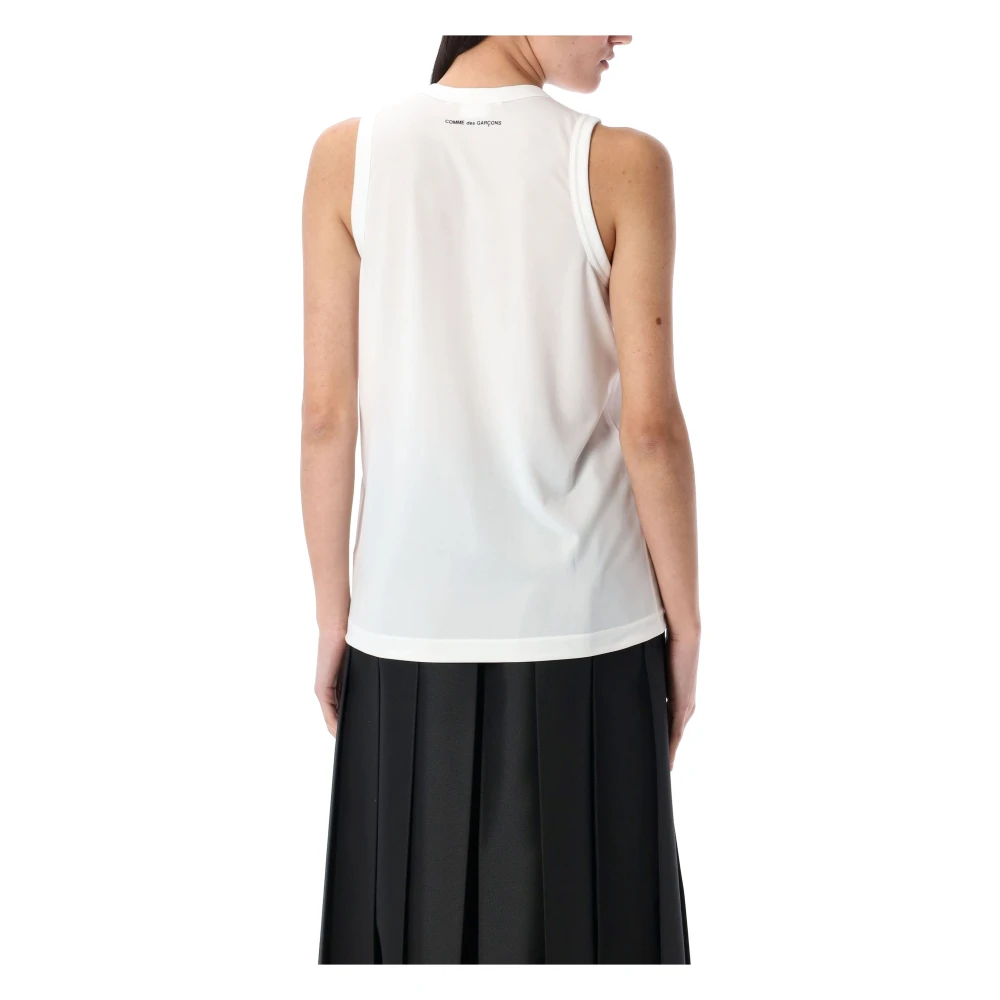 Comme des Garçons Poly Tank Top in Trendy Stijl White Dames