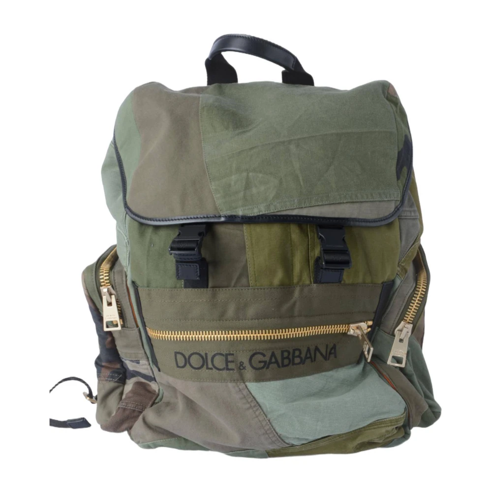 Dolce & Gabbana Camouflage Heren Rugzak Green Heren