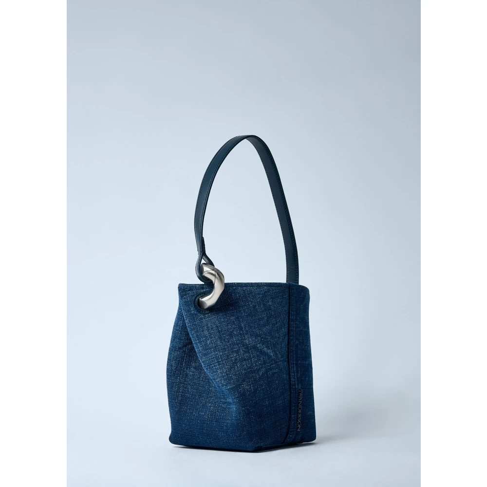 JW Anderson Denim Hoek Emmer Tas met Magneetsluiting Blue Dames
