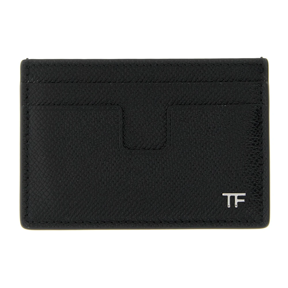 Tom Ford Svart Small Grain Leather Cardholder