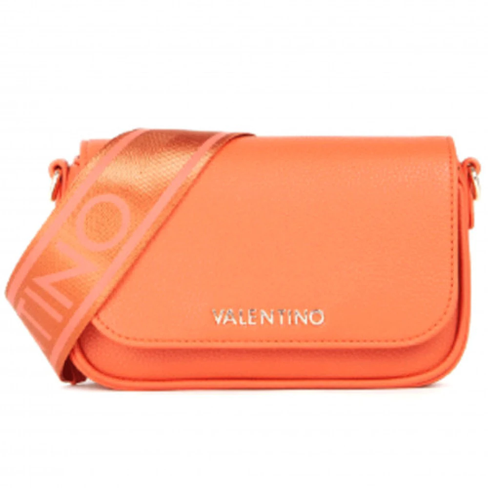 Valentino by Mario Valentino Orange Rektangulär Handväska med Guldinskrift Orange, Dam