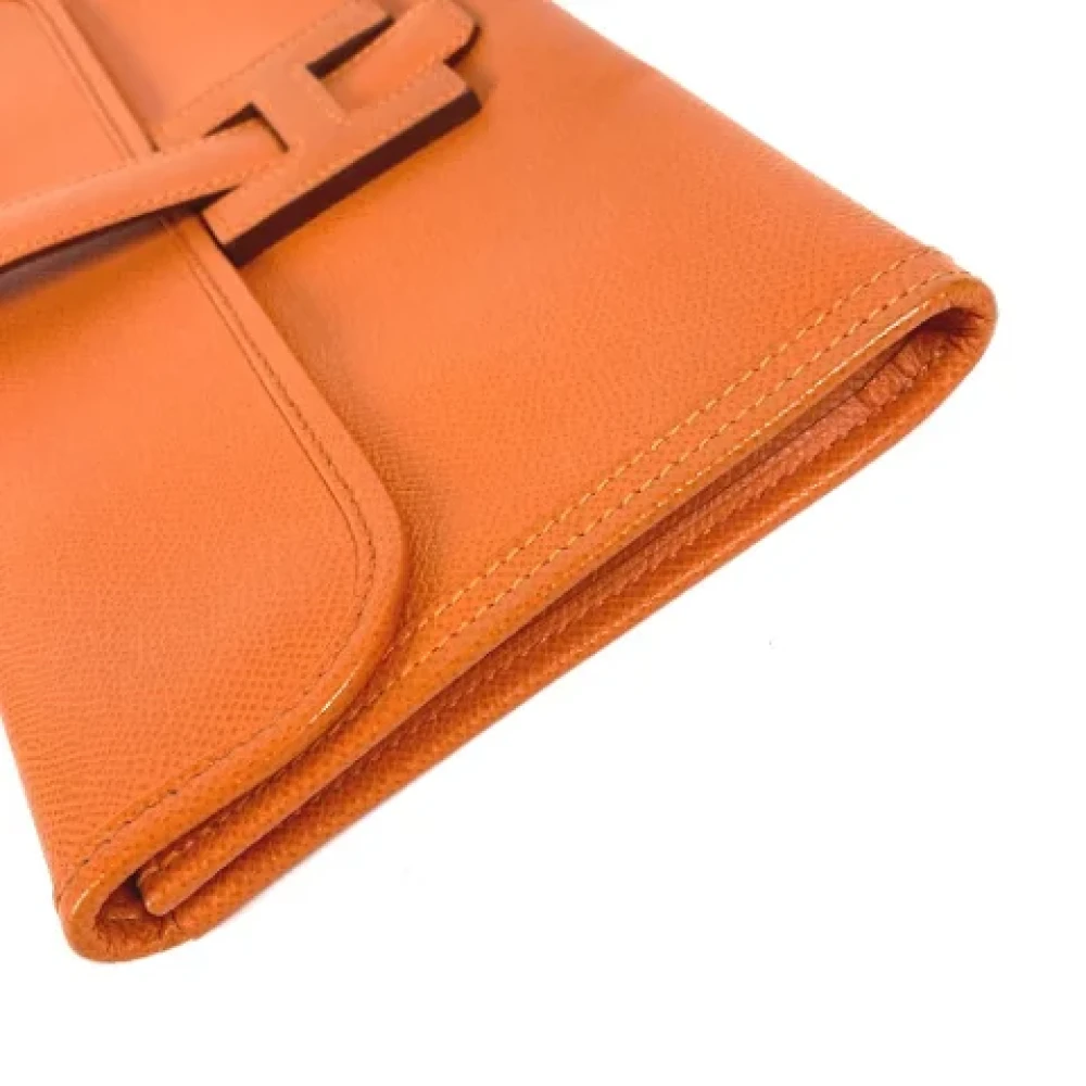 Hermès Vintage Pre-owned Leather clutches Orange Dames
