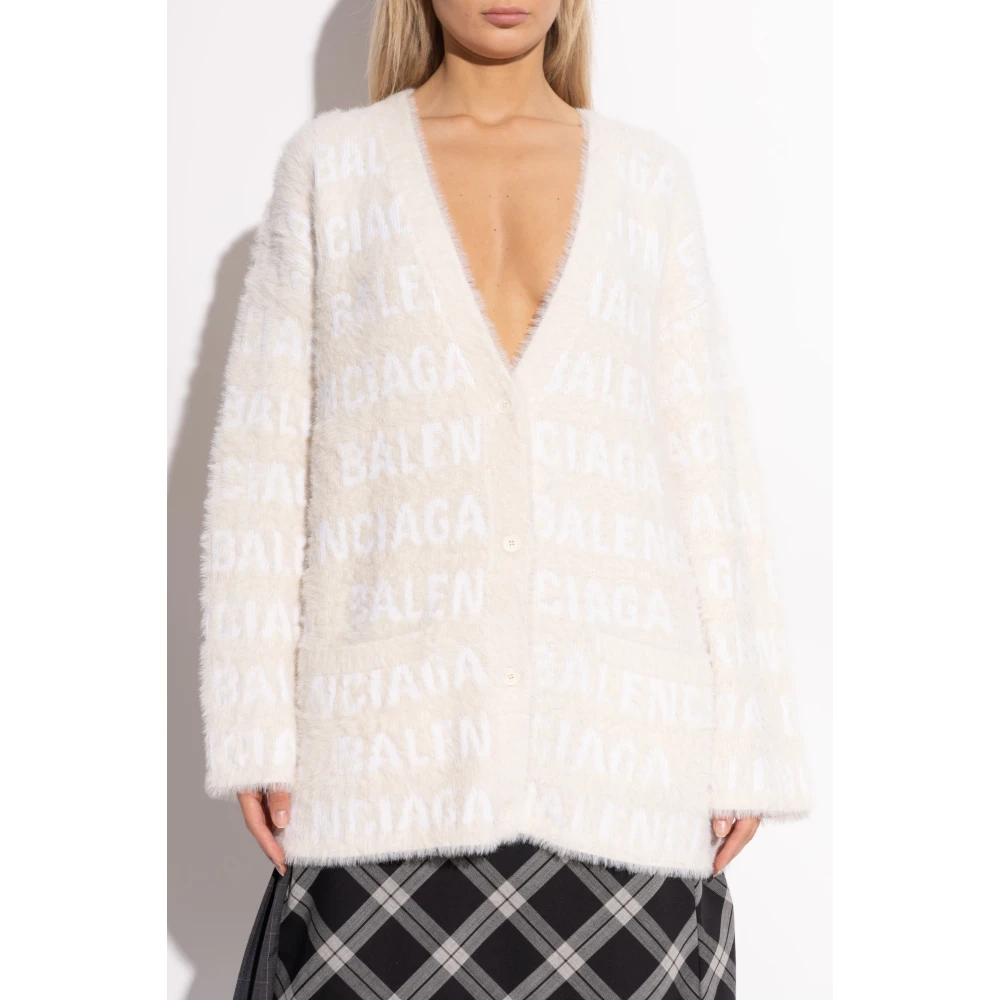 Balenciaga Cardigan met monogram Beige Dames