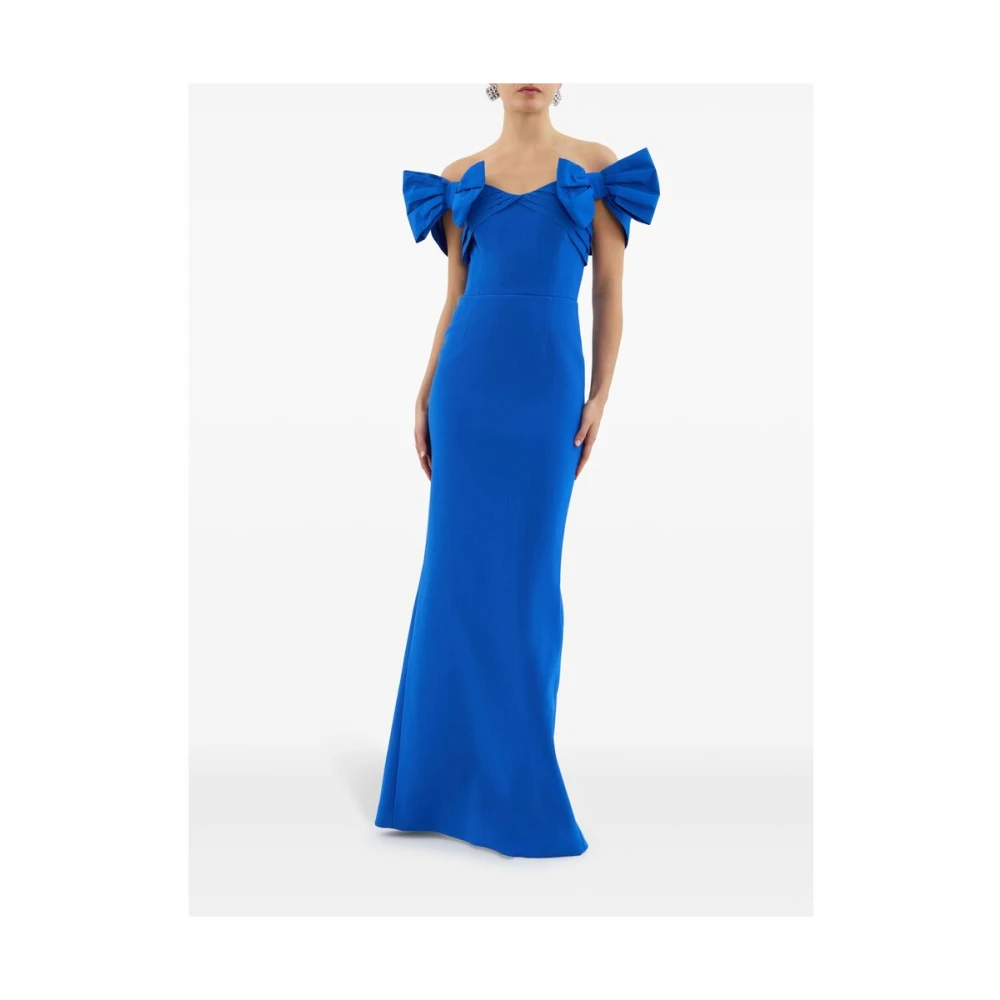 Rebecca Vallance Koningsblauwe Off-Shoulder Jurk met Strik Blue Dames