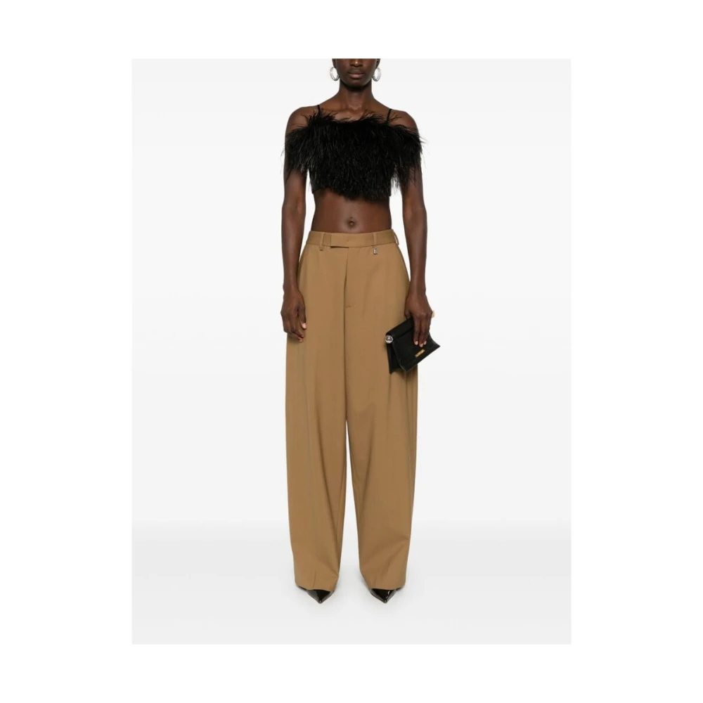 Giuseppe Di Morabito Kameel Wolmix Rechte Pijp Broek Brown Dames