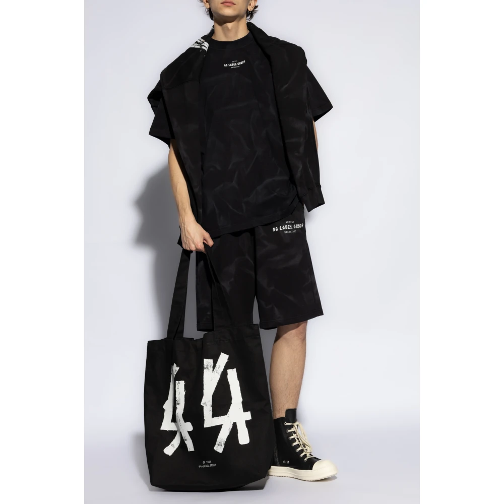44 Label Group Cotton shorts with print Black Heren