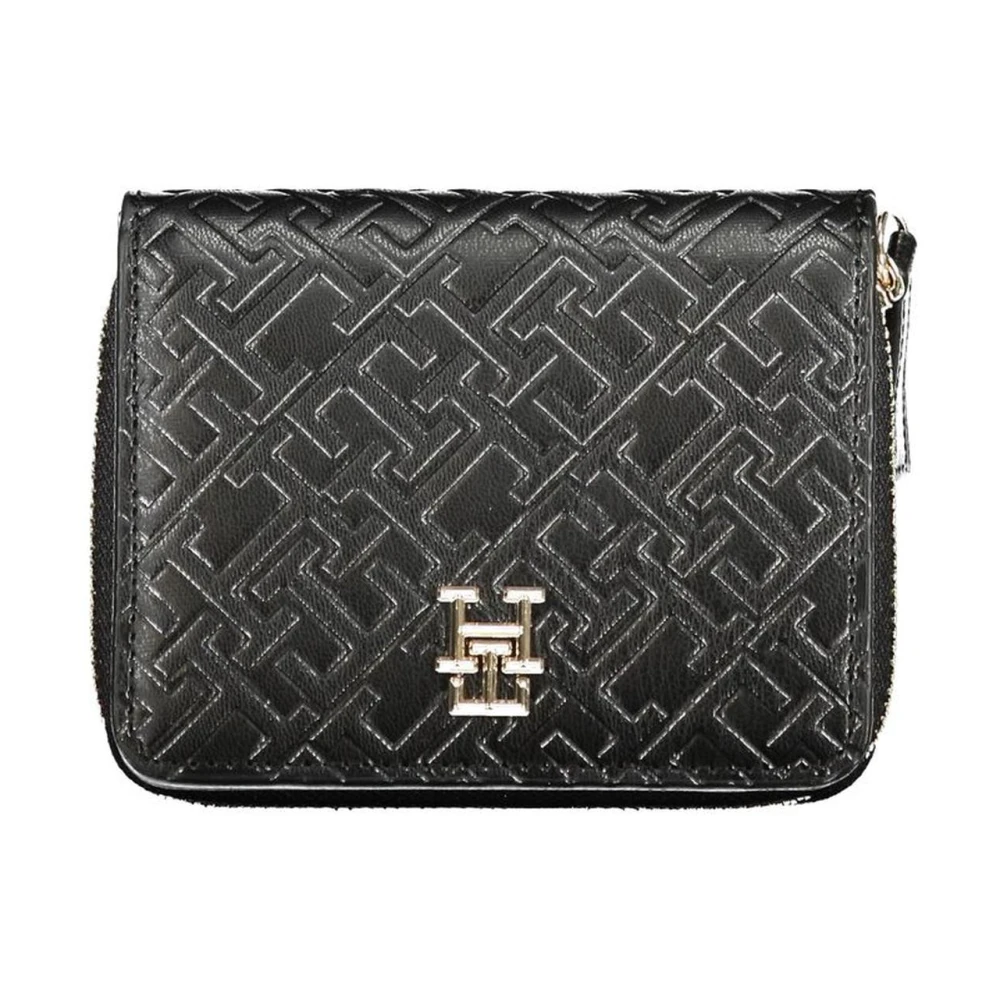Tommy Hilfiger Zwarte Polyethyleen Portemonnee met Muntvak Black Dames