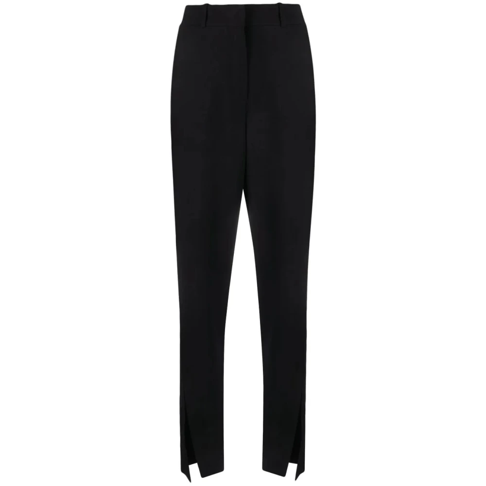 Balmain Black Hw Split Gdp Trousers - Female - Slim-Fit Trousers - M - Trousers