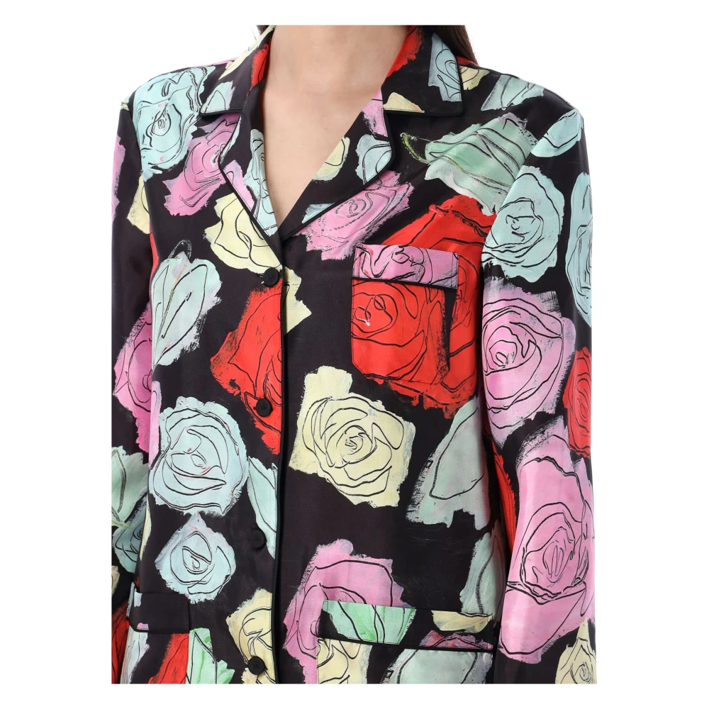 Marni Zijden Twill Rozen Pyjama Shirt Multicolor Dames