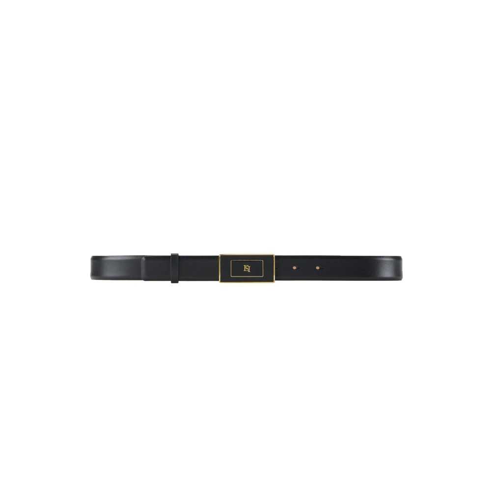 Elisabetta Franchi Black Belts, Female, L, Belt With Logo Plate