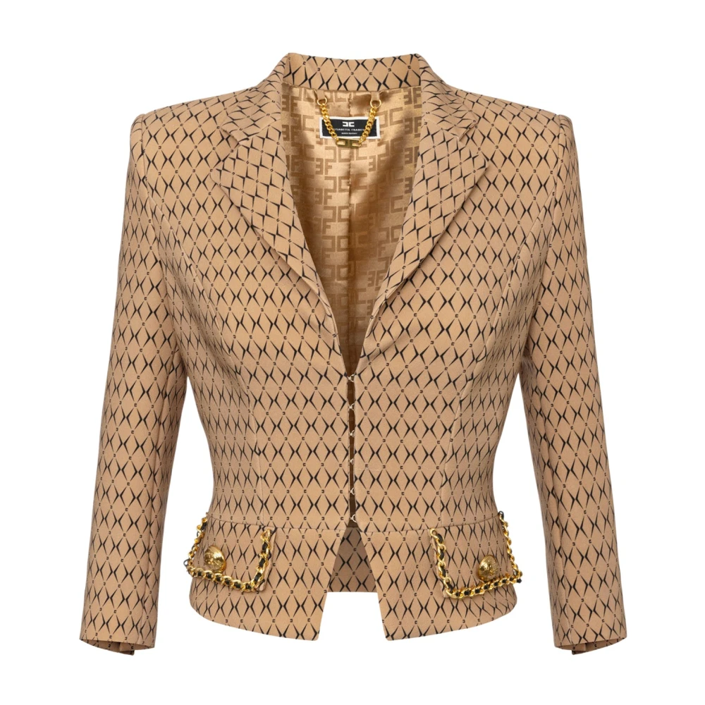 Elisabetta Franchi Stijlvolle Jas voor Vrouwen Brown Dames