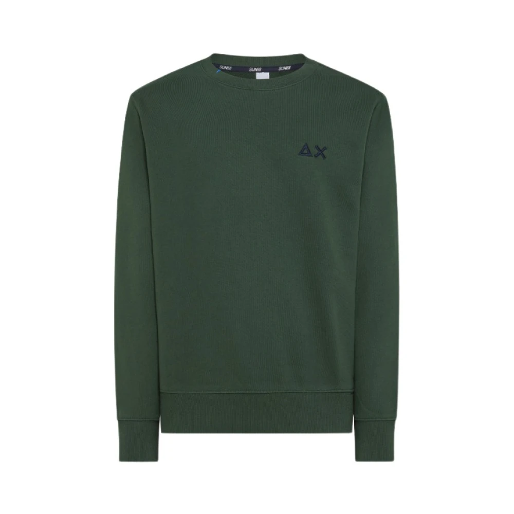 Sun68 Katoenen Crew Neck Sweater Regular Fit Green Heren