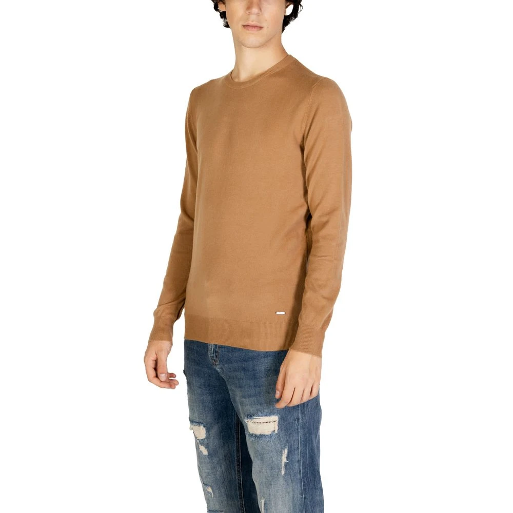 Gianni Lupo Bruine Gebreide Trui Pullover Herfst Winter Collectie Brown Heren