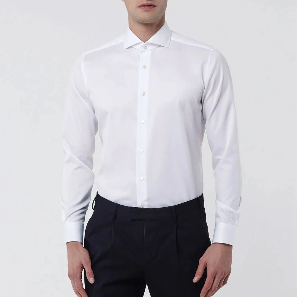 Xacus Tailor Fit Reis Shirt Wit White Heren