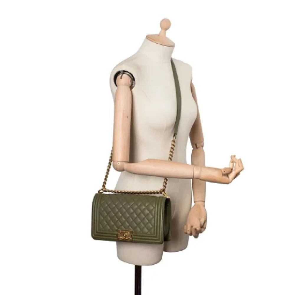 Chanel Vintage Pre-owned Leather chanel-bags Green Dames