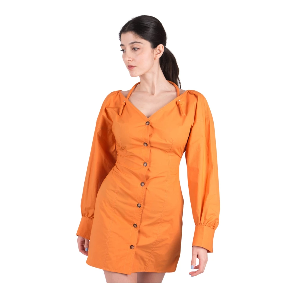 Nanushka Alyssa Mini Poplin Klänning Orange, Dam