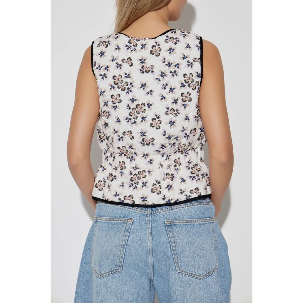 Munthe Vest met bloemmotief White Dames