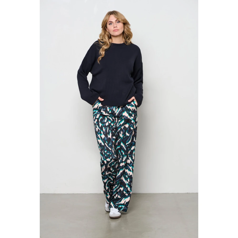 &Co Woman Wijde Bruin Suède Broek Multicolor Dames