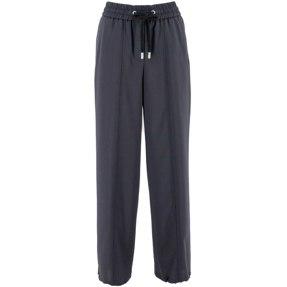 PESERICO Sportieve Jogger Broek met Hoge Taille Blue Dames