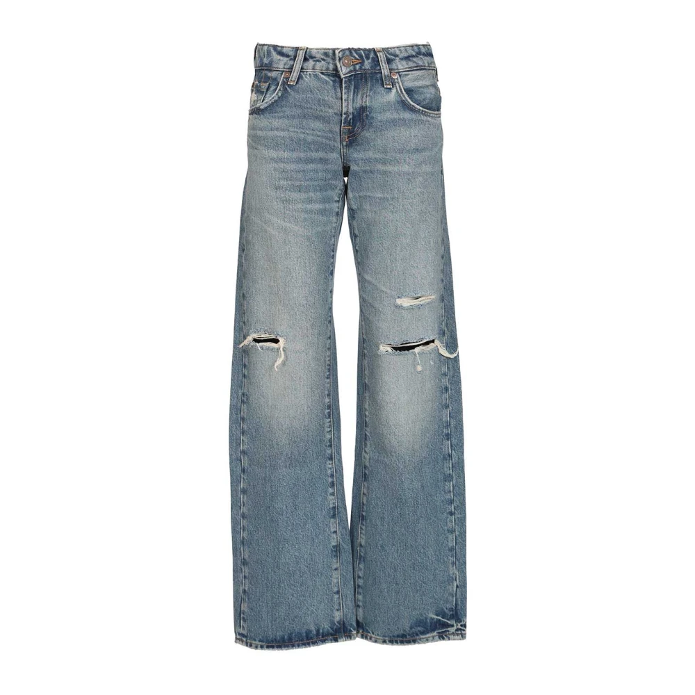 7 For All Mankind Blue Jeans Dritti Bassi - Female - Wide Jeans - W25 - Jeans