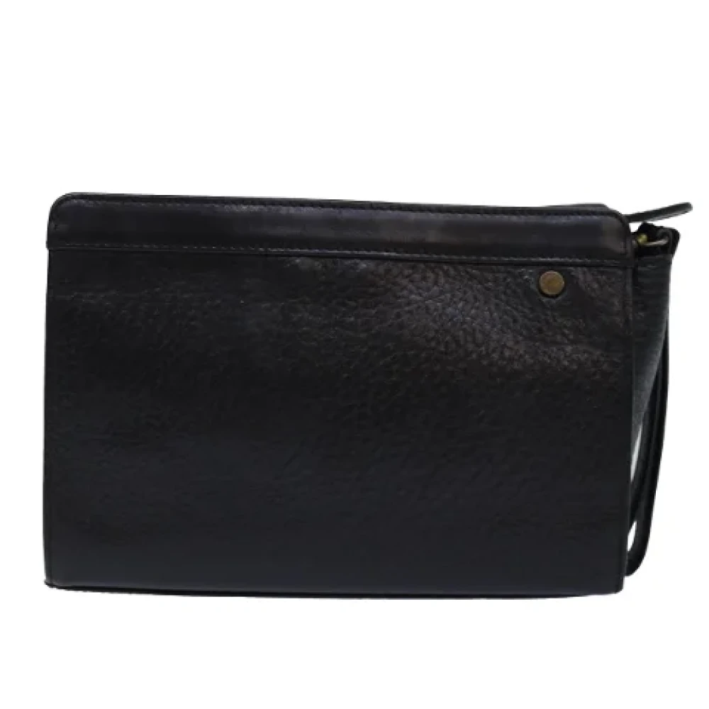 Burberry Vintage Pre-owned Leather clutches Black Dames