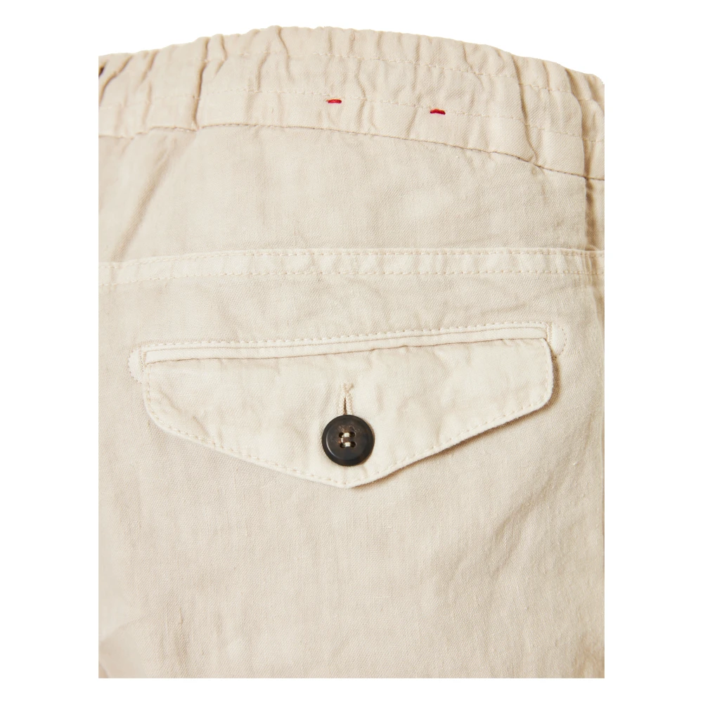 Eleventy Linnen trekkoordbroek Beige Heren
