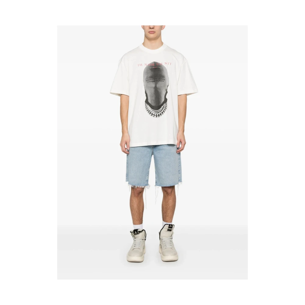 IH NOM UH NIT Wit Logo Print Crew Neck T-shirt White Heren