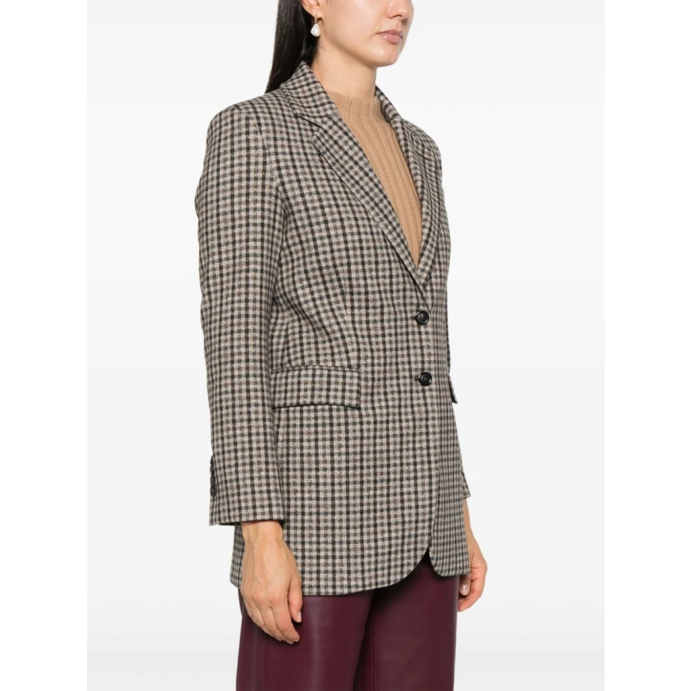 Circolo 1901 Bruine Geruite Jas Multicolor Dames