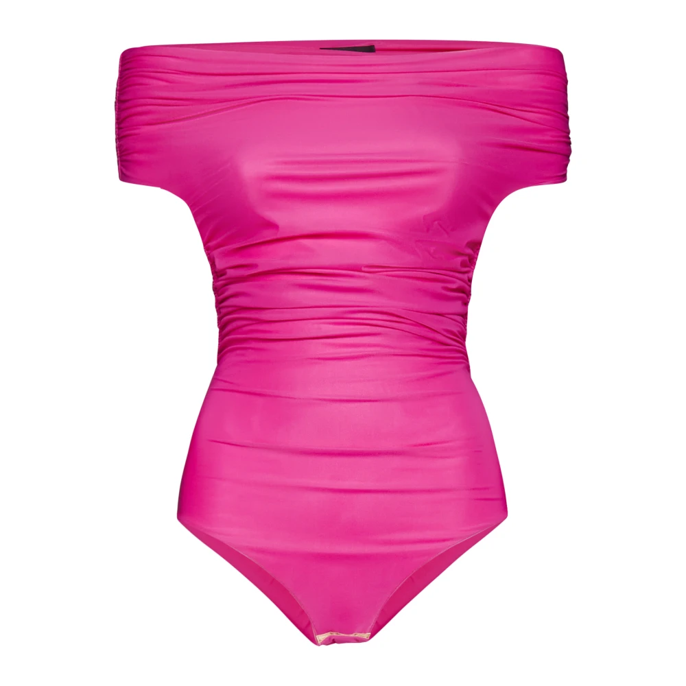 Andamane Fuchsia Off-Shoulder Gerimpelde Top Pink Dames